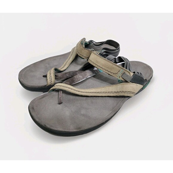 Merrell Drizzle Leather Strappy Sandals Women’s Size 11 Gray Teal Aqua J57510 - Picture 1 of 10